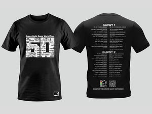 GLG World Tour Concert T-Shirt w/Dates and QR Code!