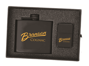 Branson Flask/Lighter Gift Set