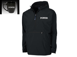 "POWER" Limited Edition Bundle:  POWER Rain Jacket + POWER Bistro Mug