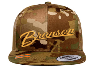 Branson Embroidered Camo Snapback Hat- SIRE SPIRITS VIP